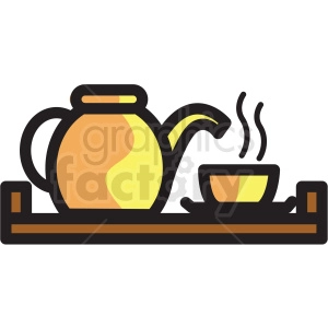 spa tea tray vector icon clipart