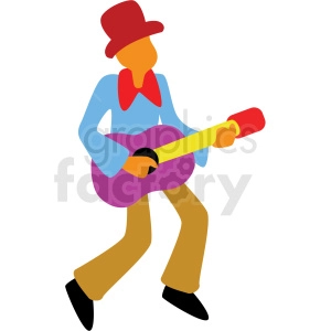cartoon man playing guitar vector clipart