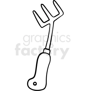 cartoon gardening tool black white vector clipart