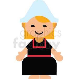Holland female character icon vector clipart