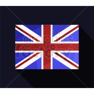 This clipart image features a stylized representation of the flag of the United Kingdom, commonly known as the Union Jack, set against a dark background with a shadow, giving it a slightly three-dimensional look.