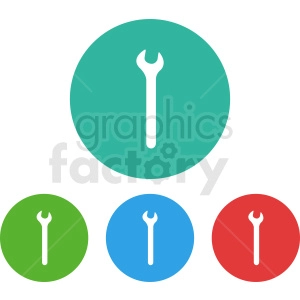 wrench circle icon set