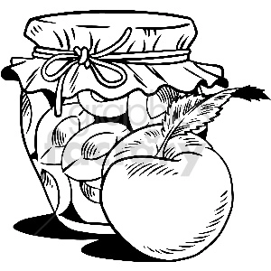 black and white peach jar vector clipart