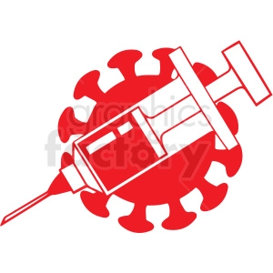 red covid 19 virus cartoon vector clipart