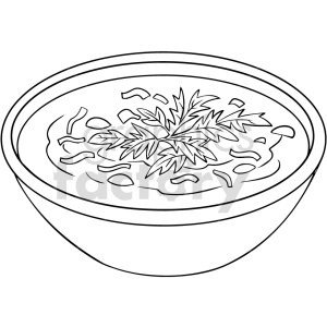 black and white soup ramen vector clipart