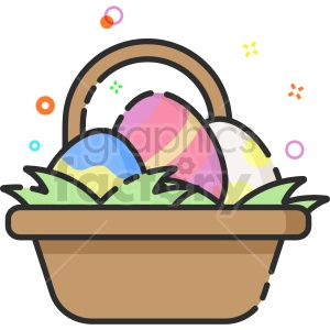 egg basket vector clipart icon