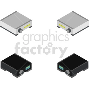 isometric projector vector icon clipart 2