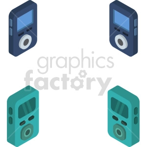 isometric mp3 player vector icon clipart 1