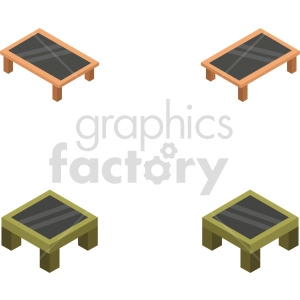 isometric coffe table vector icon clipart 1