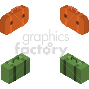isometric travel bag vector icon clipart 1