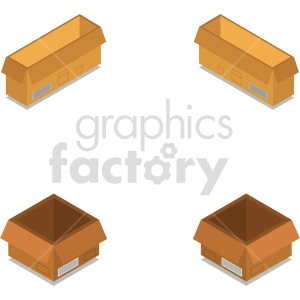 isometric boxes vector icon clipart 8
