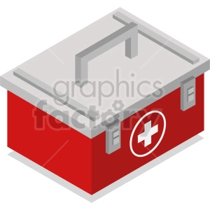 isometric medical kit vector icon clipart 1
