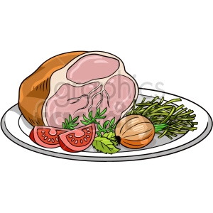 ham dinner vector graphic