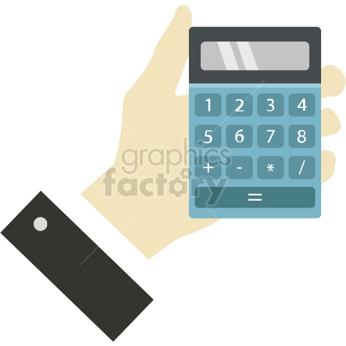 hand holding calculator clipart