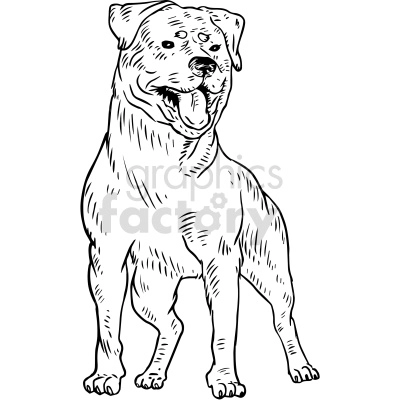 black and white rottweiler dog clipart