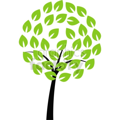 tree logo design with small green leaves