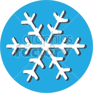 christmas snowflake on blue circle background icon