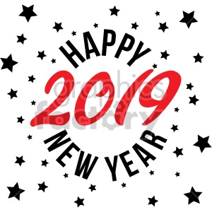 2019 happy new year burst