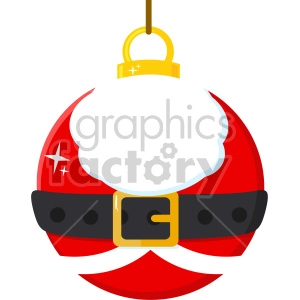 Christmas Ball With Santa Claus Costume Vector Illustration Flat Design Isolated On White Background