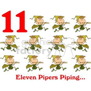 On the 11th day of Christmas my true love gave to me Eleven Pipers Piping