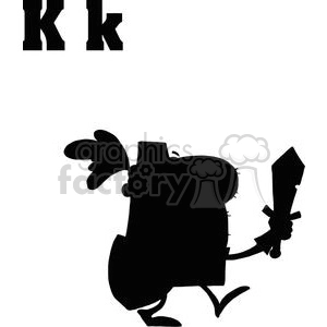K is for Knight silhouette