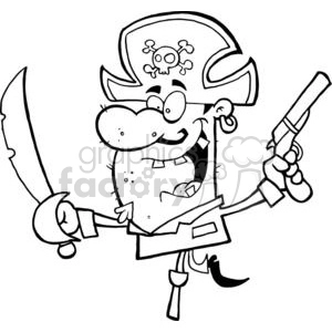 Peg Leg Pirate With A Gun and A Jagged Sword