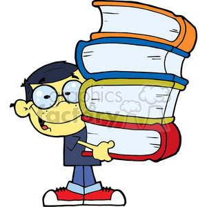 Asian Boy With Books In Their Hands