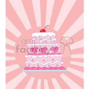 Elegant Pink Three Tiered Wedding Cake