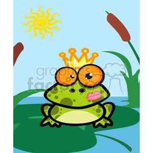 Frog prince in pond