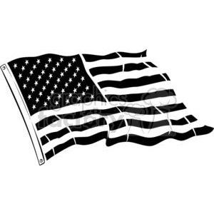 Black and white United States flag