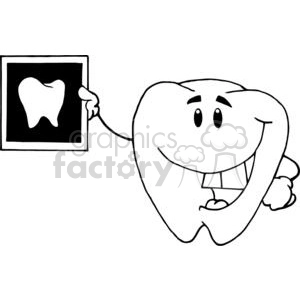 2958-Smiling-Tooth-Cartoon-Character-With-X-ray-Picture