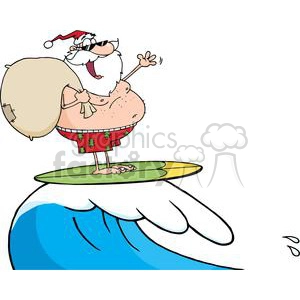 3756-Santa-Claus-Carrying-His-Sack-While-Surfing