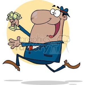3154-Happy-African-American-Businessman-Running-With-Dollars-In-Hand