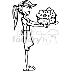 girl baking a cake
