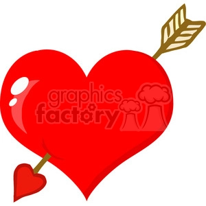 102583-Cartoon-Clipart-Perforated-Heart-With-Arrow