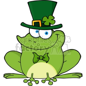 4677-Royalty-Free-RF-Copyright-Safe-Happy-Leprechaun-Frog