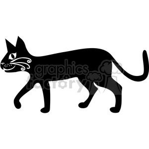 vector clip art illustration of black cat 048