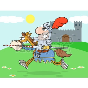 5137-Knight-Riding-Horse-Royalty-Free-RF-Clipart-Image