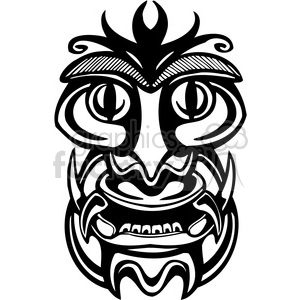 ancient tiki face masks clip art 027