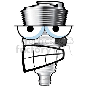 mean spark plug cartoon character