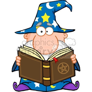 Royalty Free Funny Wizard Holding A Magic Book