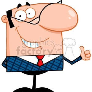 Royalty Free Smiling Business Manager Showing Thumbs Up