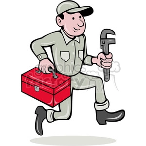 plumber with toolbox
