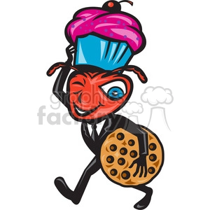 ant carry cupcake cookie