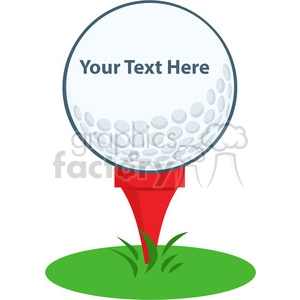 5697 Royalty Free Clip Art Golf Ball Tee Sign