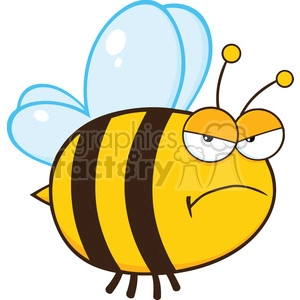6547 Royalty Free Clip Art Angry Bee Cartoon Mascot Character