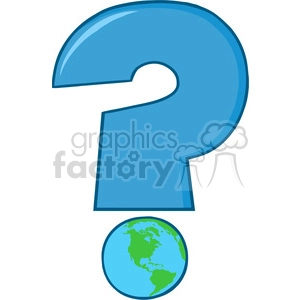 6252 Royalty Free Clip Art Cartoon Blue Question Mark With World Globe
