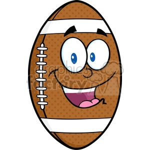 6560 Royalty Free Clip Art American Football Ball Cartoon Mascot Character