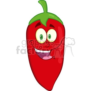 6769 Royalty Free Clip Art Smiling Red Chili Pepper Cartoon Mascot Character