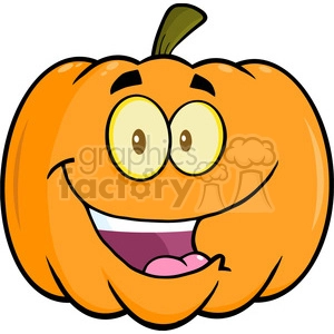 6642 Royalty Free Clip Art Happy Halloween Pumpkin Cartoon Mascot Illustration
